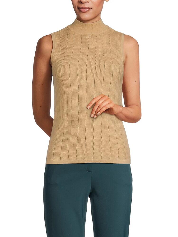 Saks Fifth Avenue Women's Solid Sleeveless Sweater - Sand Cover