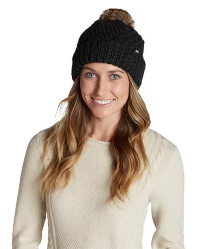 Eddie Bauer Cabin Faux Fur Pom Beanie Cover