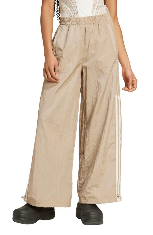 adidas Atlanta Cut Line Wide Leg Track Pants in Wonder Beige Cover