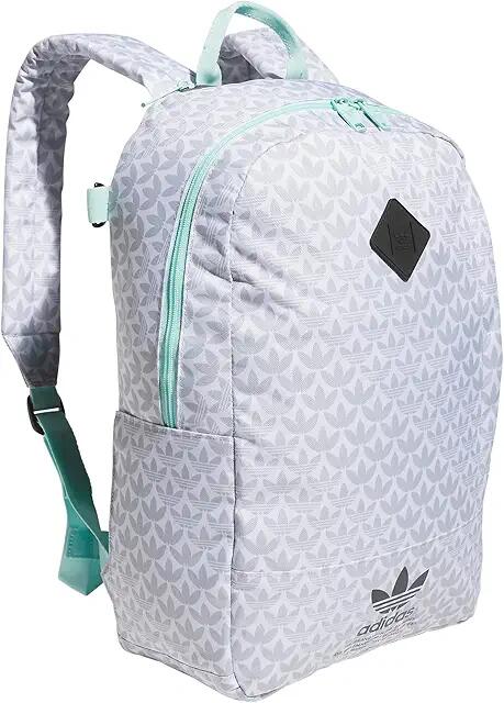 adidas Graphic Backpack (Monogram All Over Print/White/Carbon Grey/Semi Flash Aqua Blue) Backpack Bags Cover