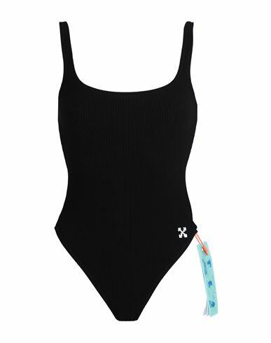 Off-white Woman One-piece swimsuit Black Polyester, Elastane Cover