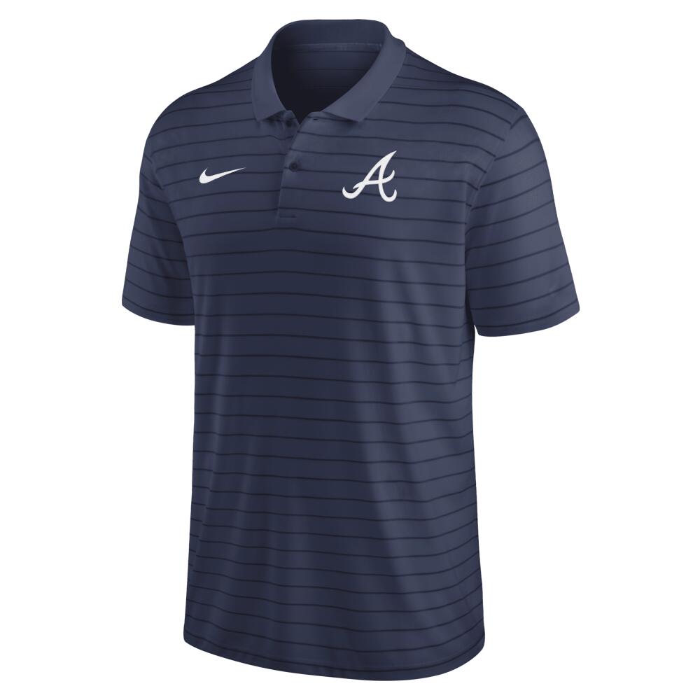 Nike Men's Dri-FIT Victory Striped (MLB Atlanta Braves) Polo in Blue Cover