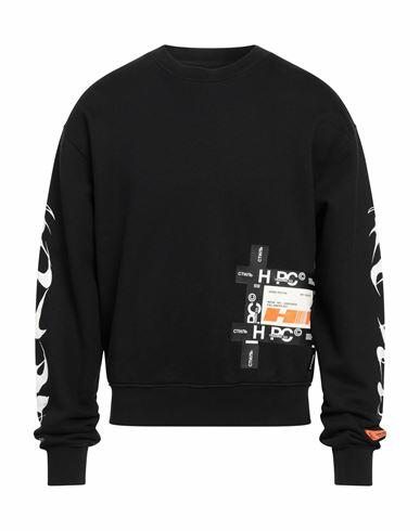 Heron Preston Man Sweatshirt Black Cotton, Polyurethane, Polyester Cover