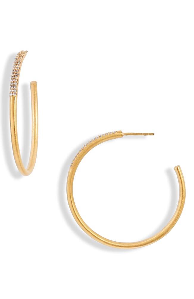 Dean Davidson Signature Pavé Hoop Earrings in White Topaz/gold Cover