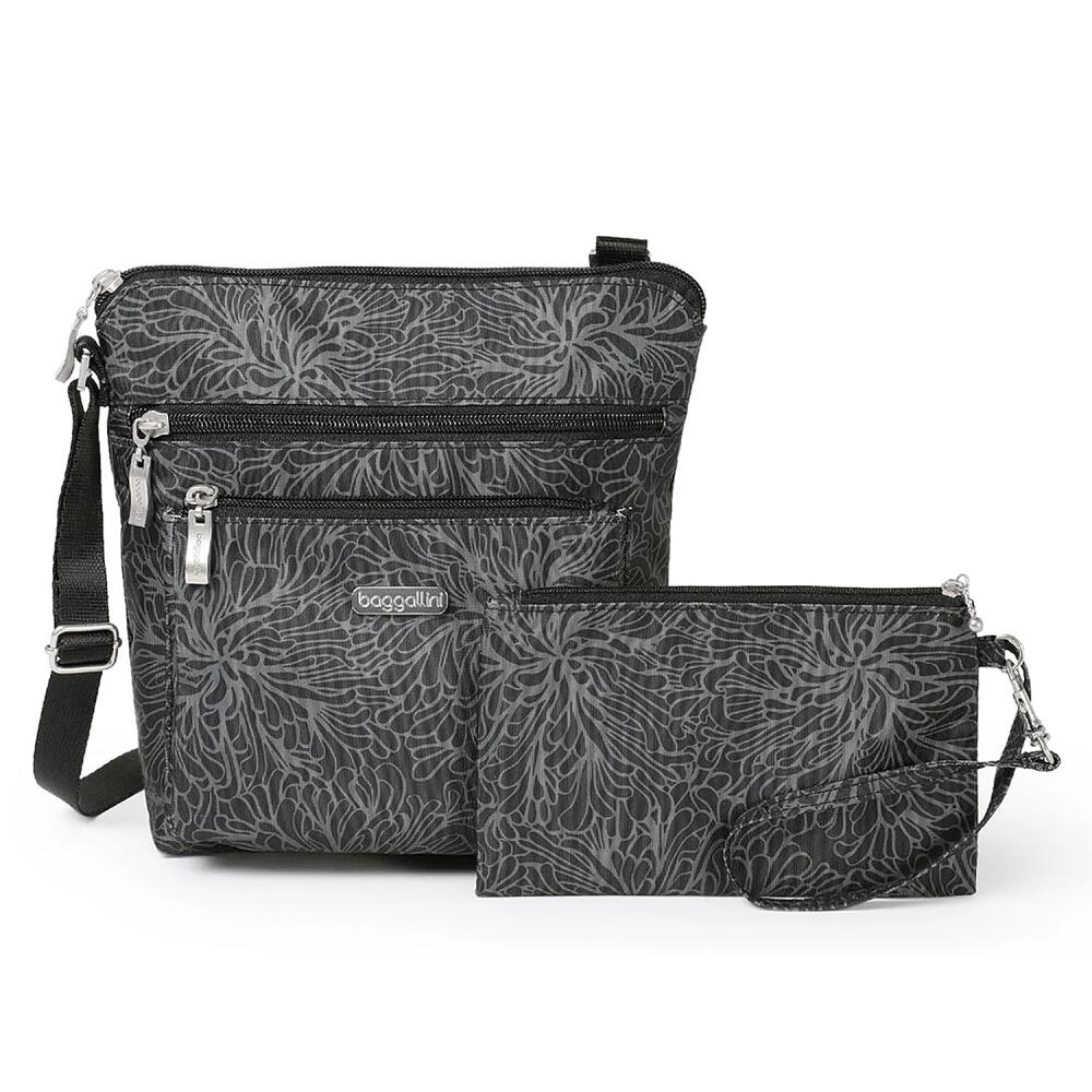 Baggallini Pocket Crossbody Bag | Women's | Midnight Blossom Cover