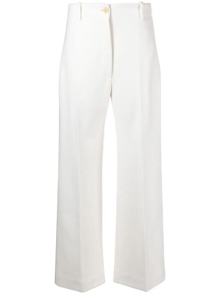 Patou wide-leg wool-blend trousers - Neutrals Cover