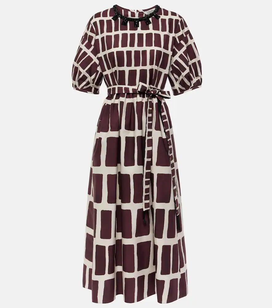 'S Max Mara Printed cotton poplin midi dress Cover