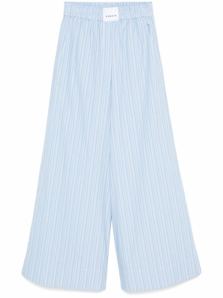 REMAIN striped wide-leg trousers - Blue Cover