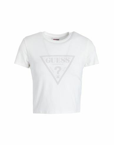 Guess Woman T-shirt White Cotton, Elastane Cover