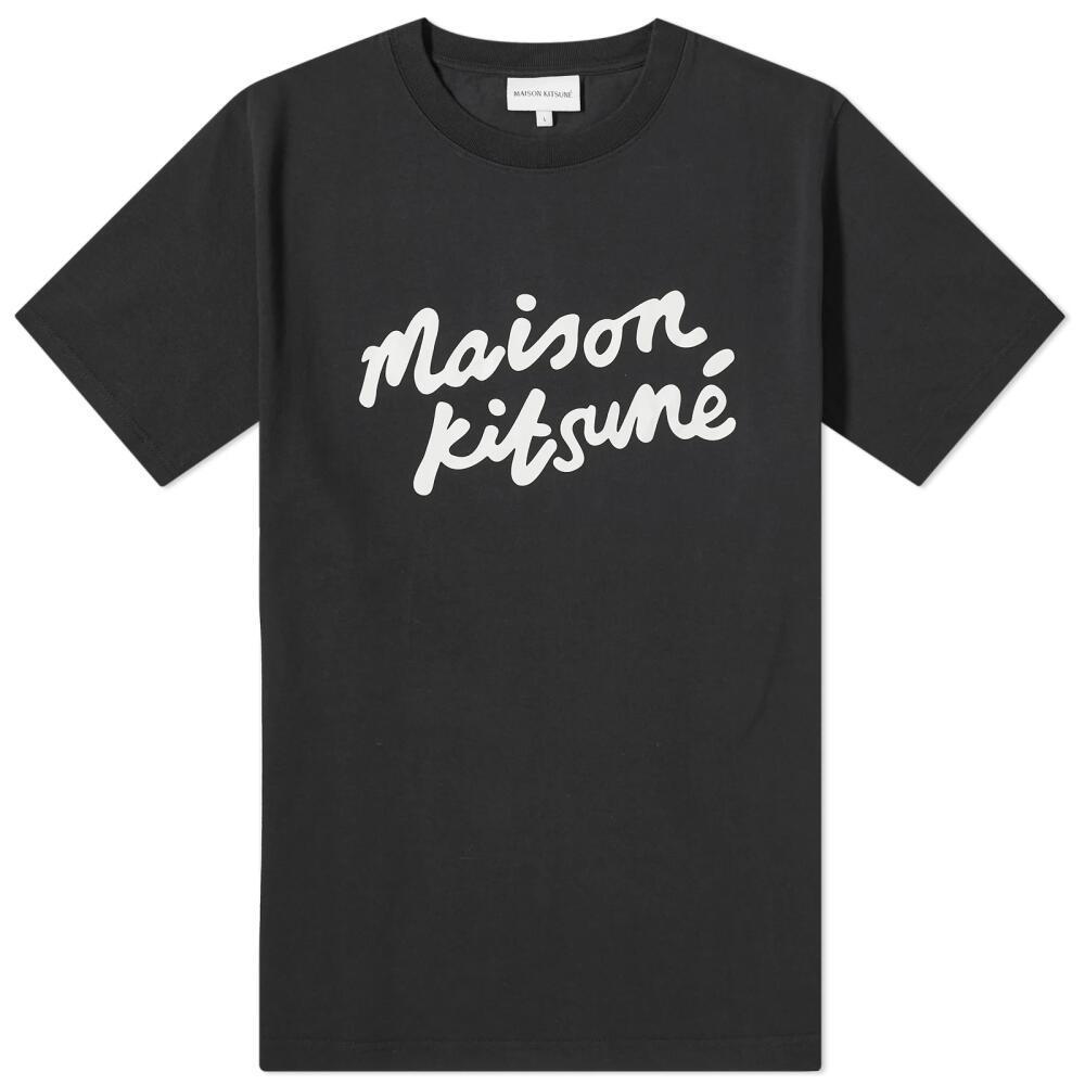 Maison Kitsuné Men's Handwriting Comfort T-Shirt in Black/White Cover