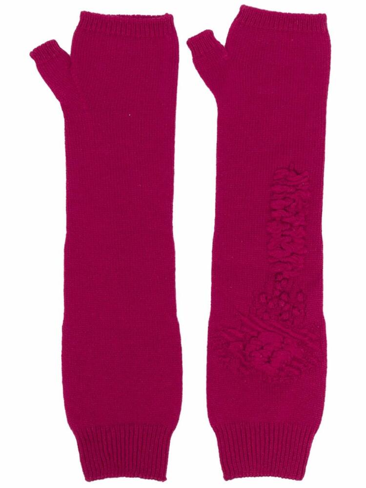 Barrie cashmere fingerless gloves - Pink Cover