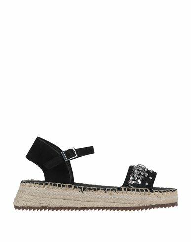 Apepazza Woman Espadrilles Black Textile fibers, Soft Leather Cover