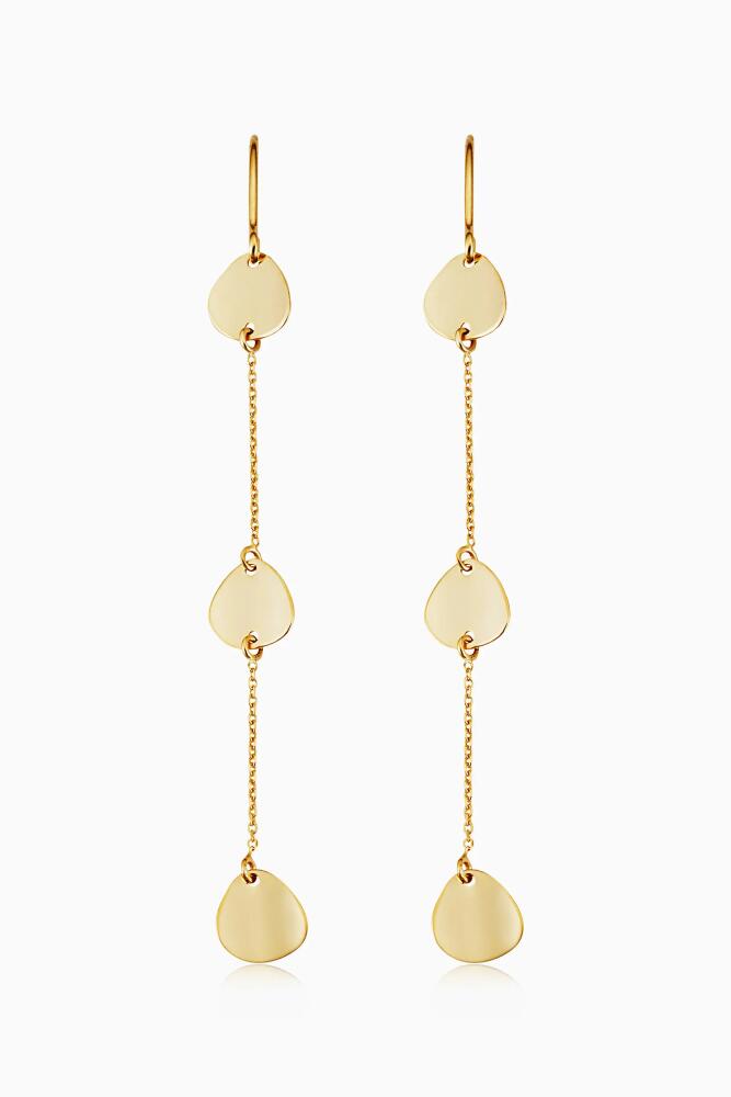 Oradina 14K Yellow Gold Botticelli Drop Earrings Cover