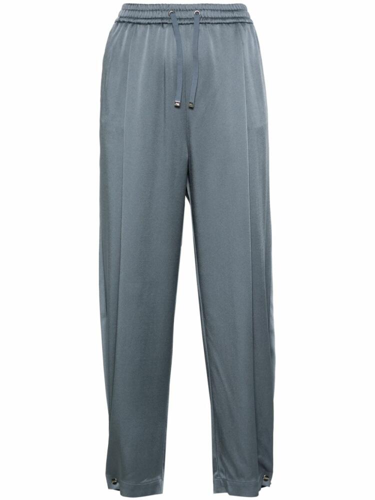 Herno elasticated-waistband satin trousers - Blue Cover