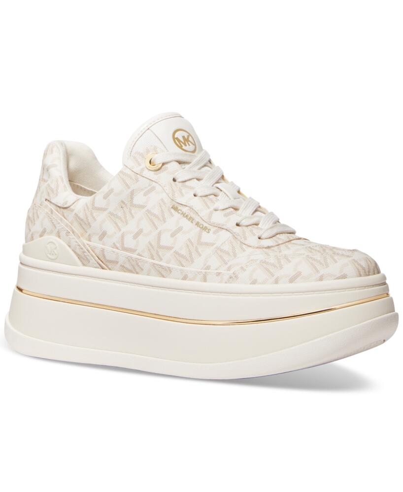 Michael Michael Kors Women's Hayes Empire Logo Lace-Up Platform Sneakers - Vanilla Cover