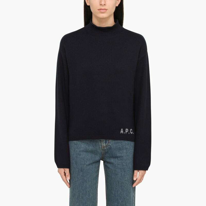 A.P.C. Navy turtleneck sweater in wool Cover