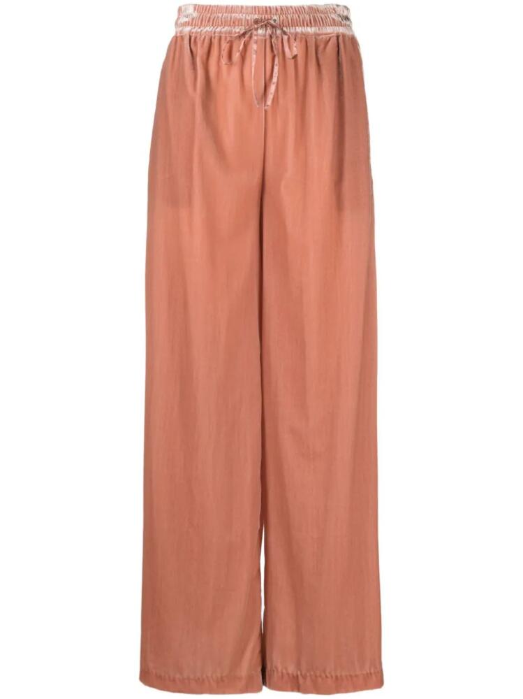 TWINSET wide-leg velvet trousers - Pink Cover