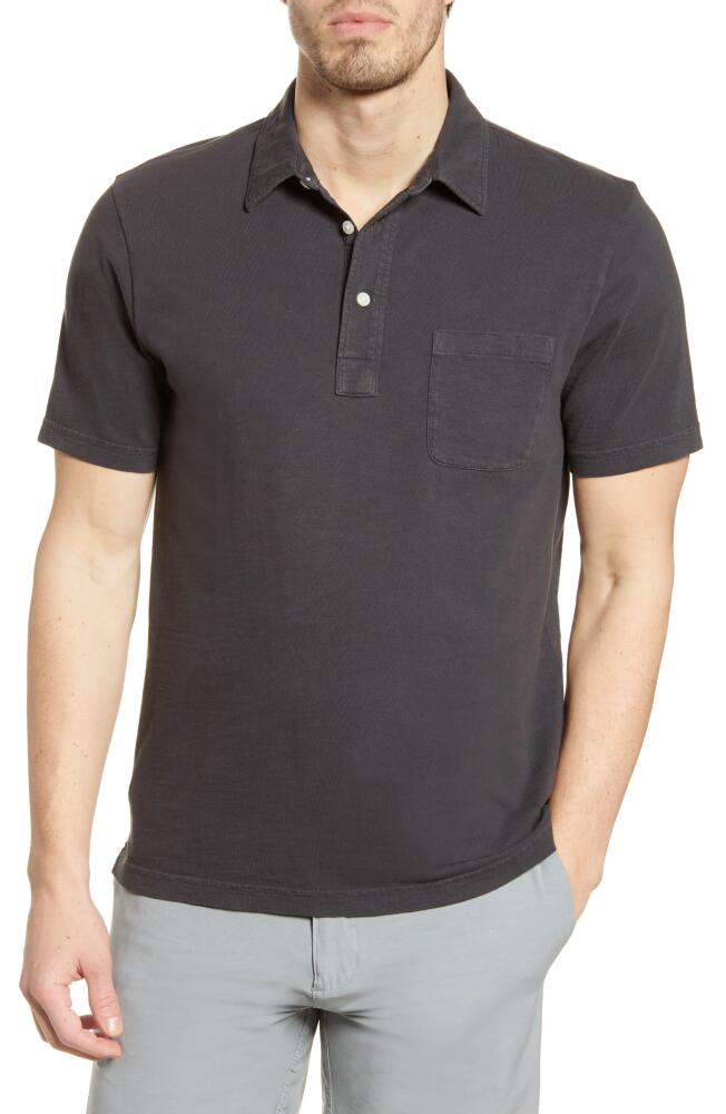 Faherty Sunwashed Organic Cotton Polo in Washed Black Cover