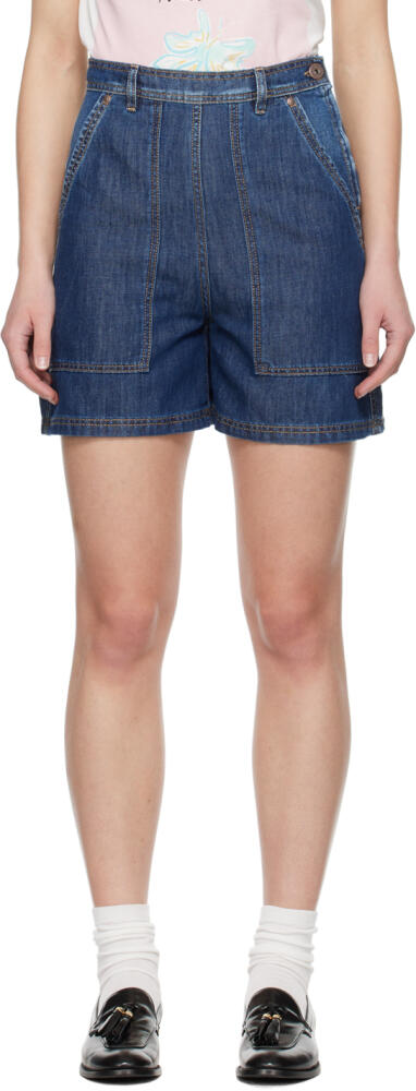 Weekend Max Mara Navy Elica Denim Shorts Cover