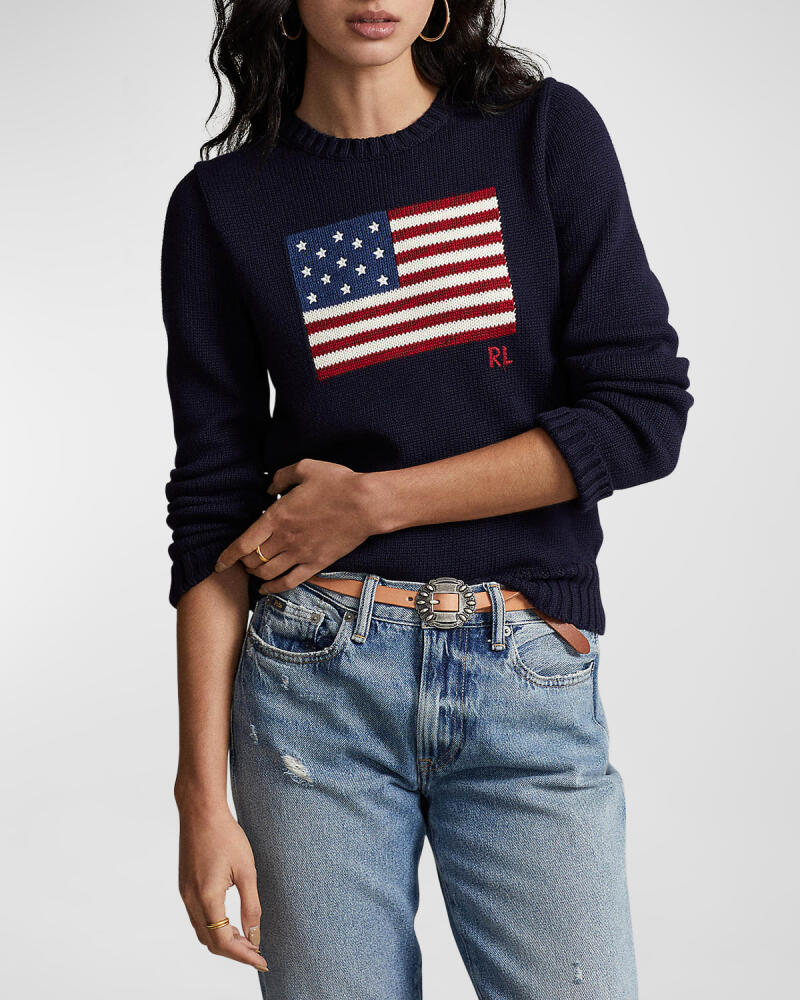 Polo Ralph Lauren Flag Cotton Crewneck Sweater Cover