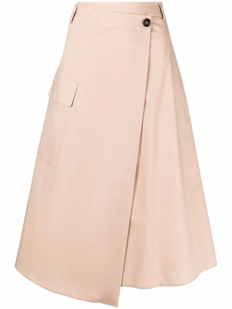 Woolrich poplin A-line midi skirt - Neutrals Cover