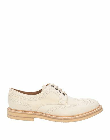 Eleventy Man Lace-up shoes Cream Soft Leather Cover