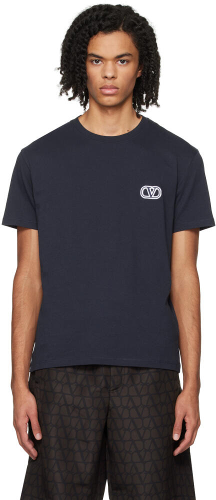 Valentino Navy Appliqué T-Shirt Cover