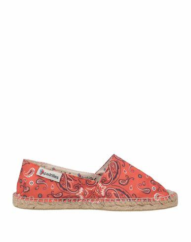 Espadrilles Woman Espadrilles Orange Textile fibers Cover