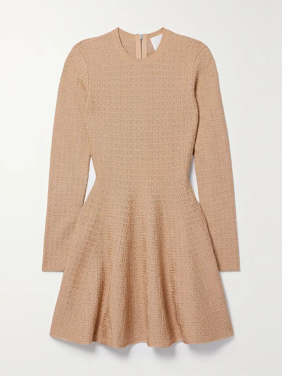 Givenchy - Jacquard-knit Mini Dress - Brown Cover