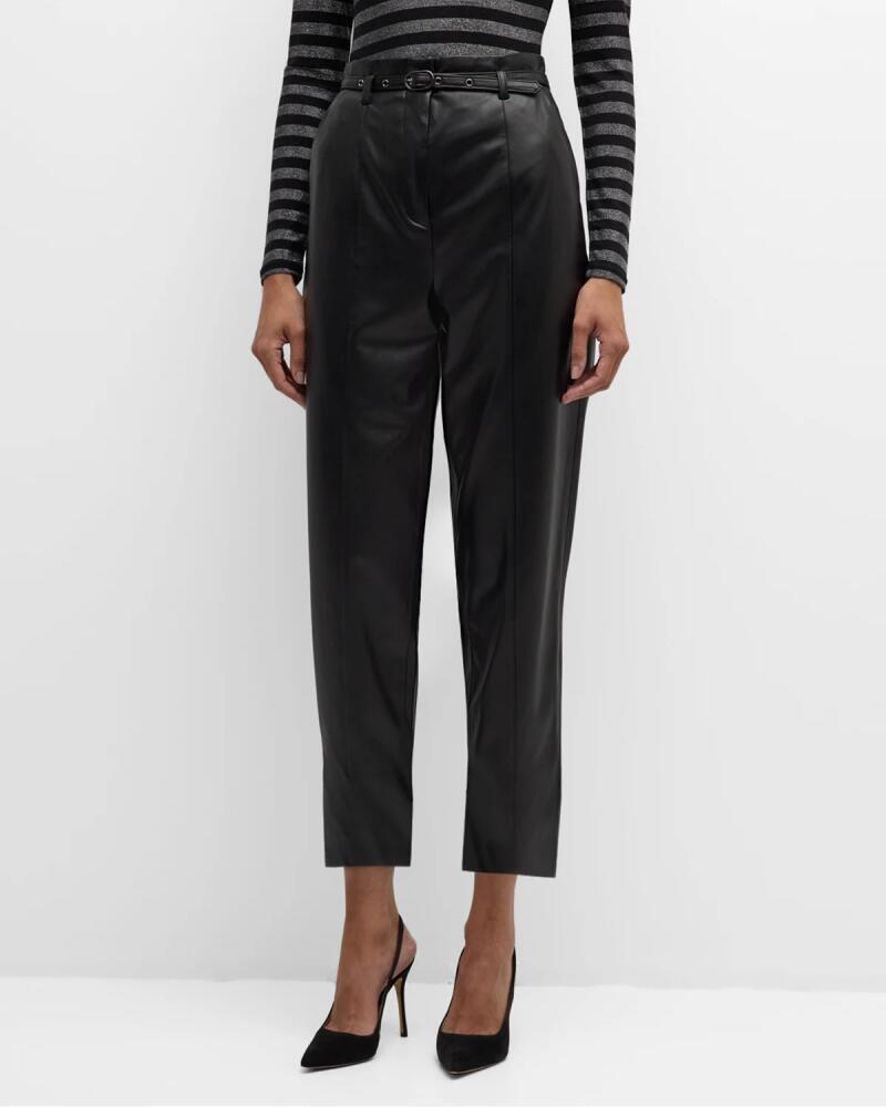 Veronica Beard Analise Vegan Leather Cropped Pants Cover