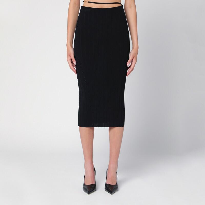 JACQUEMUS Pralù black knitted midi skirt Cover