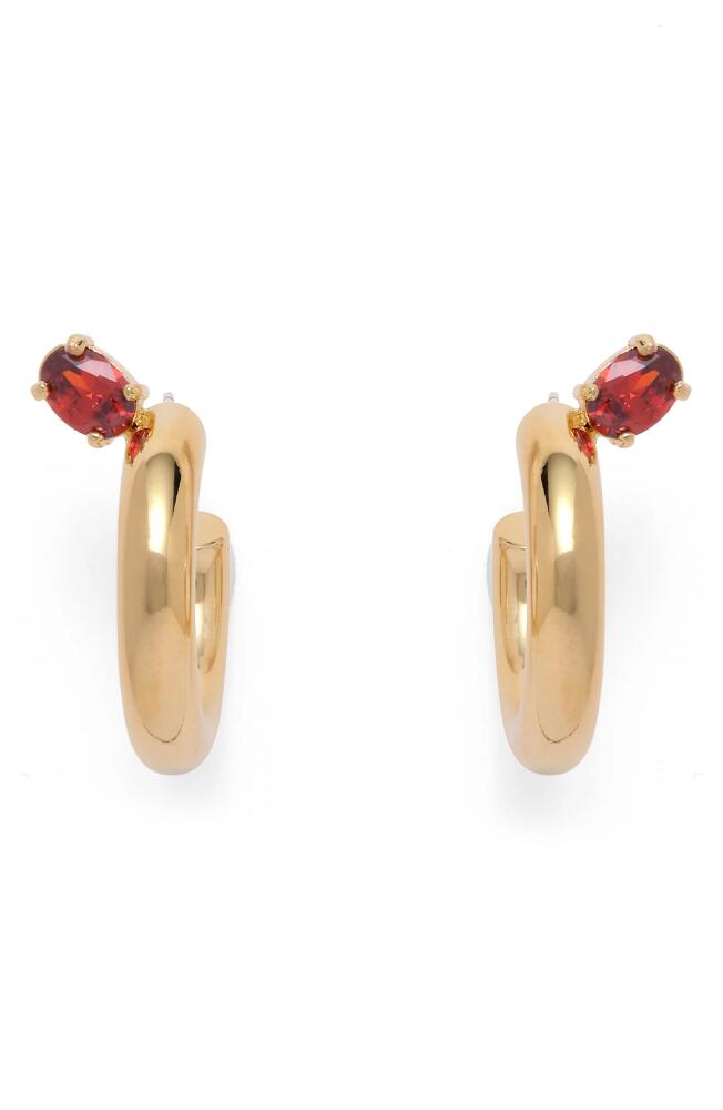 Lady Grey Tilt Hoop Earrings in Gold/Red Cover