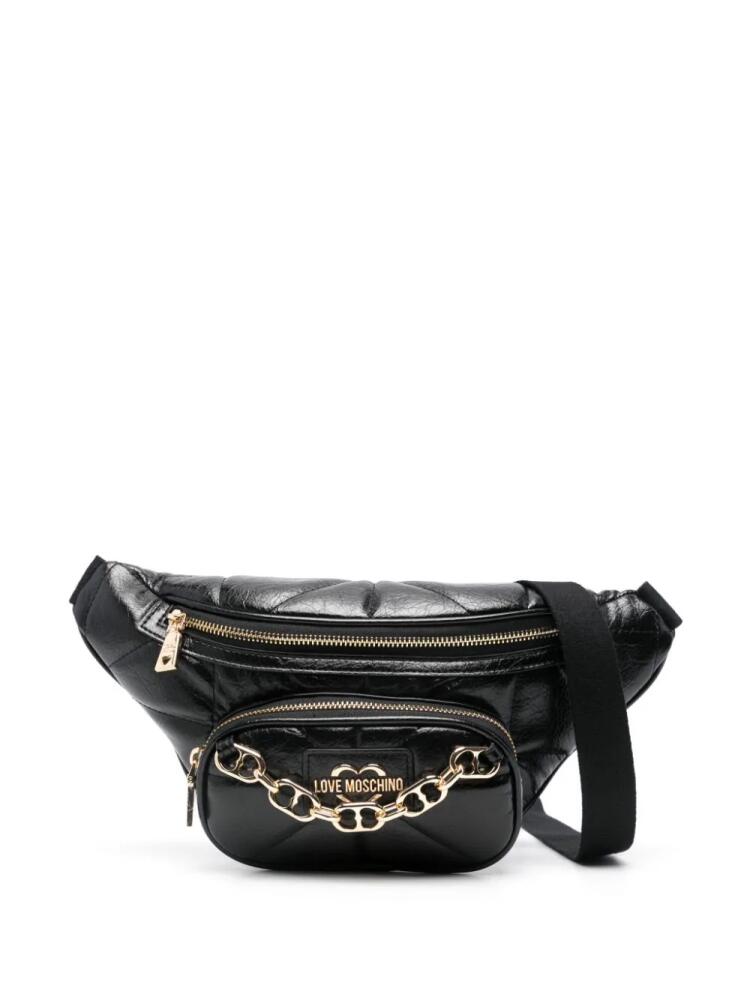 Love Moschino logo-plaque belt bag - Black Cover