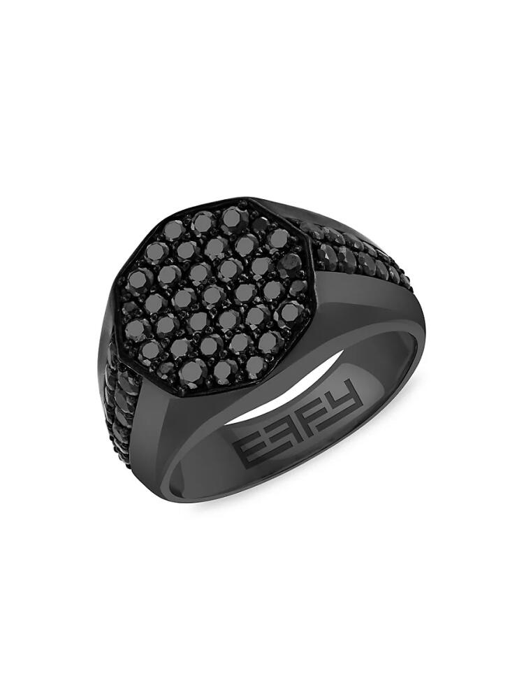 Effy Men's Sterling Silver & 2.50 TCW Black Spinel Ring Cover