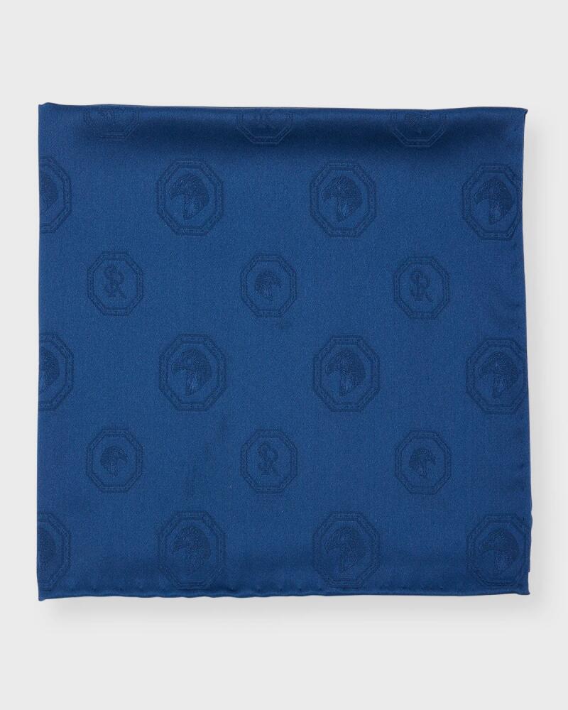 Stefano Ricci Men's Eagle Monogram Silk Pocket Square Cover