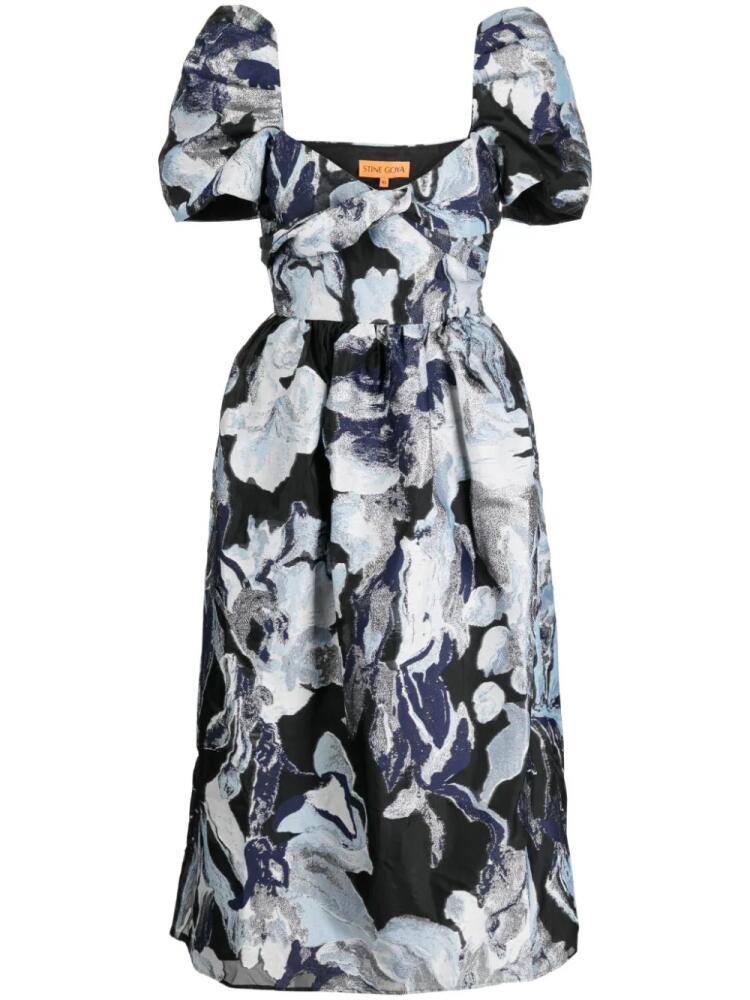 Stine Goya Everleigh graphic-print midi dress - Blue Cover