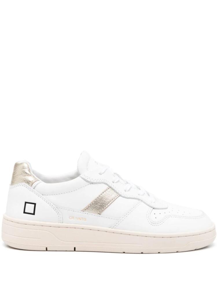 D.A.T.E. contrast-panel leather sneakers - White Cover