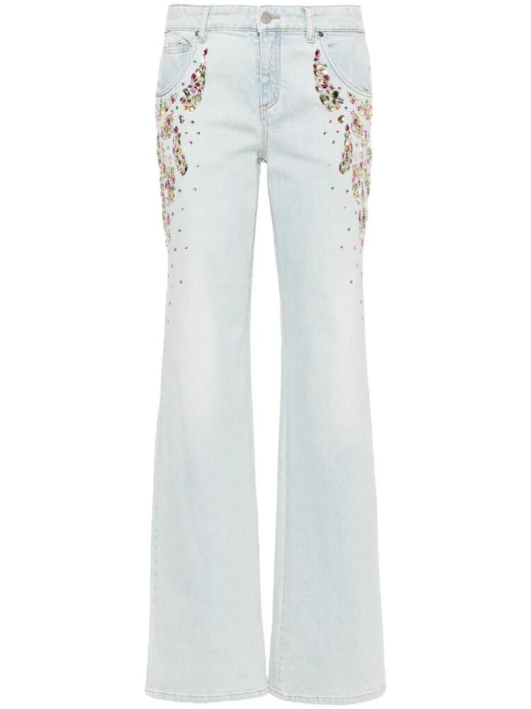 Blumarine crystal-embellished straight-leg jeans - Blue Cover