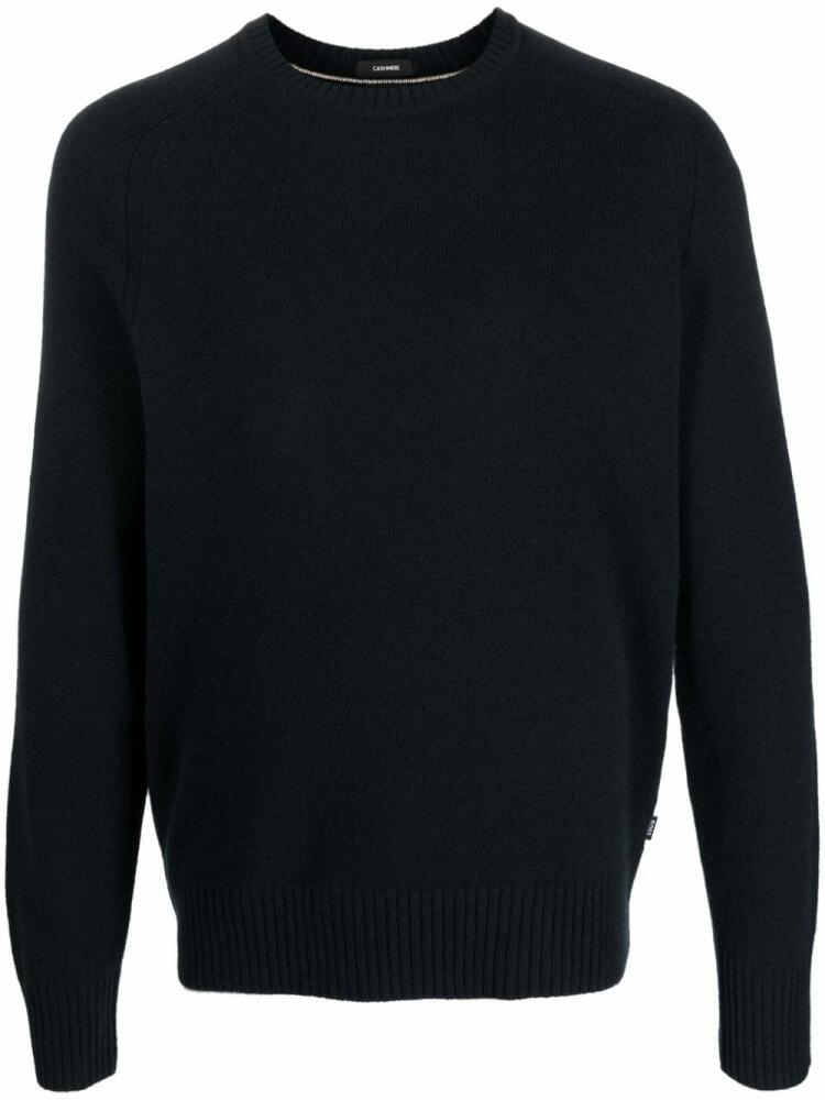 BOSS crew neck cashmere jumper - Blue Cover