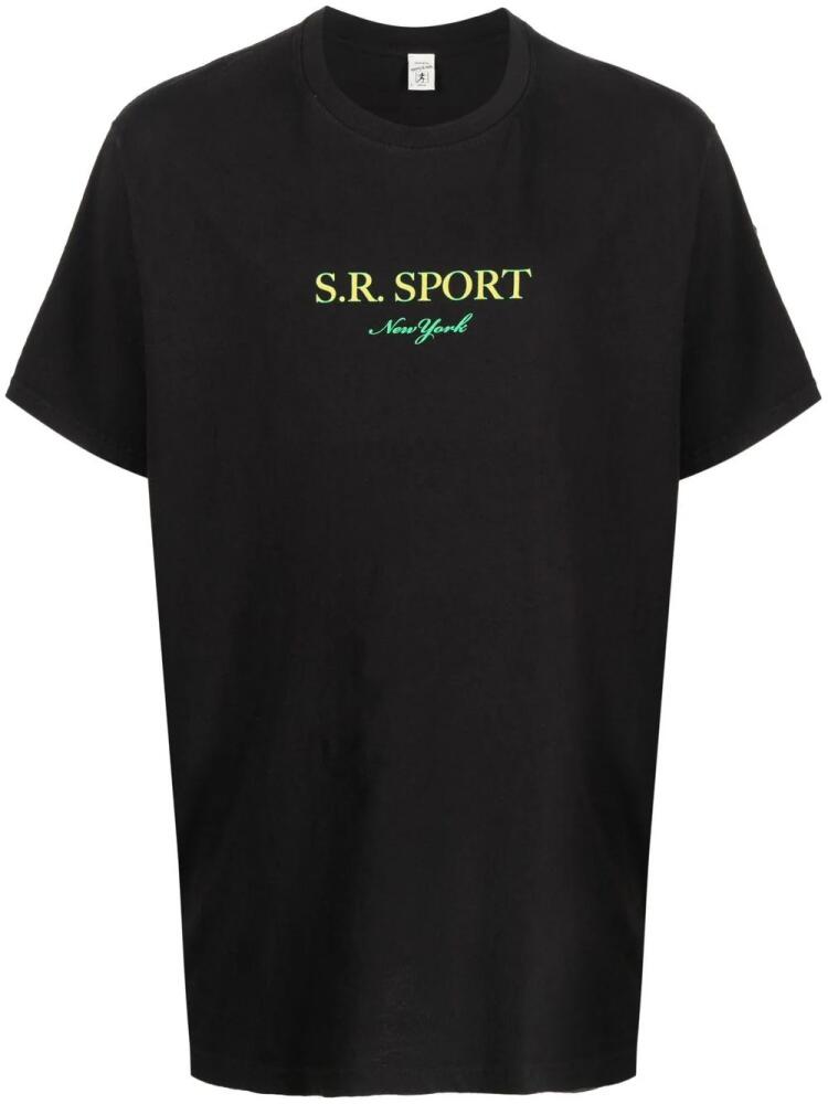 Sporty & Rich logo-print detail T-shirt - Black Cover