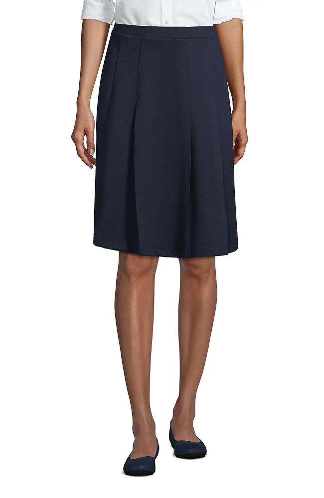 Lands' End School Uniform Ponte Pleat Skirt in Classic Navy Cover