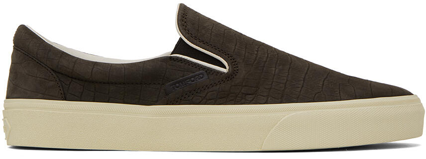 TOM FORD Brown Jude Slip-On Sneakers Cover