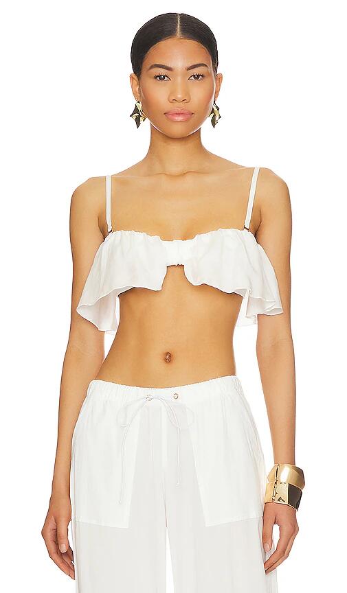 Indah Beatrix Bandeau Top in White Cover