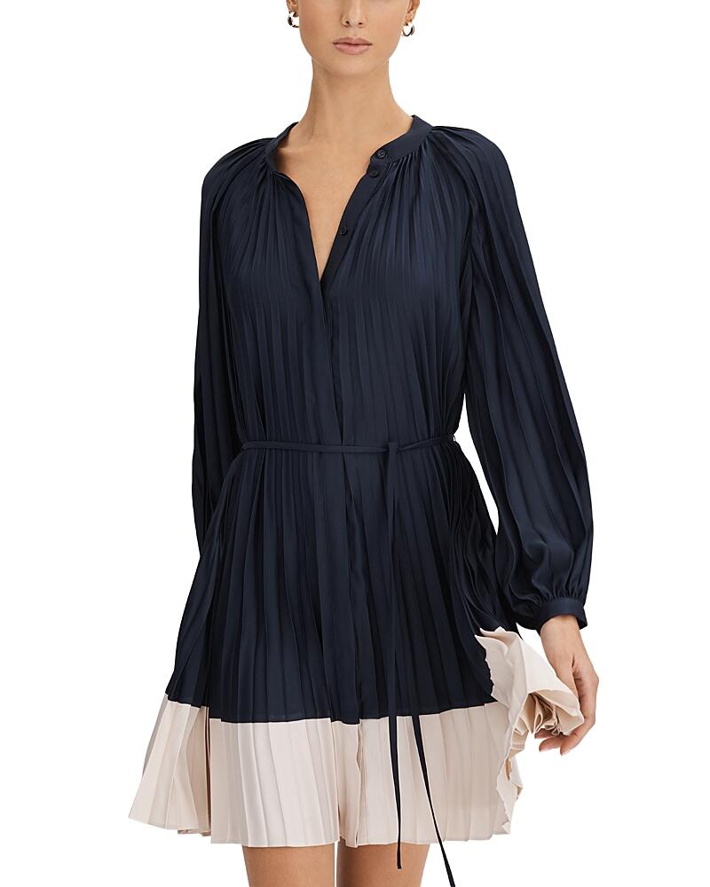 Reiss Gabby Pleated Color Blocked Dress Cover