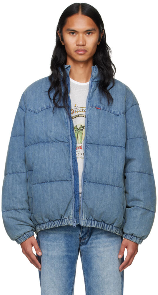 Levi's Blue Super Puffer Denim Down Jacket Cover