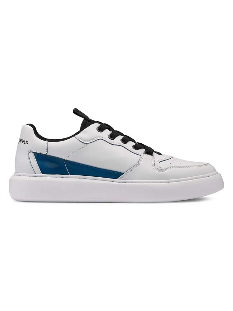 Karl Lagerfeld Paris Men's Two Tone Leather Sneakers - White Cover