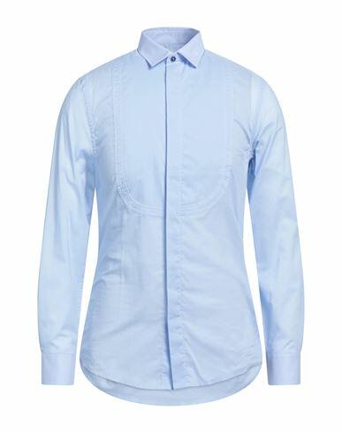 Trussardi Man Shirt Sky blue Size 15 ¾ Cotton Cover