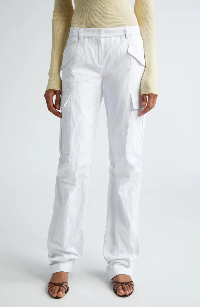 Michael Kors Collection Slim Fit Cargo Pants in Optic White Cover