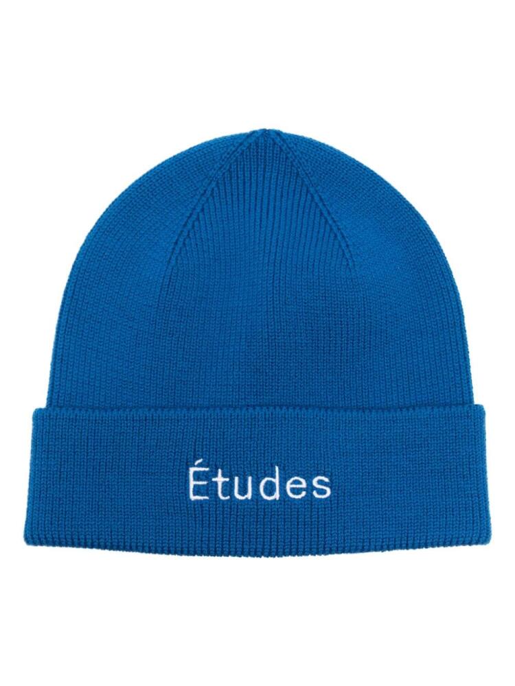 Etudes logo-embroidered wool beanie - Blue Cover