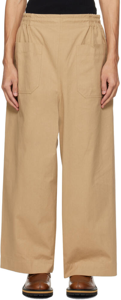 Hed Mayner Beige Patch Pocket Trousers Cover